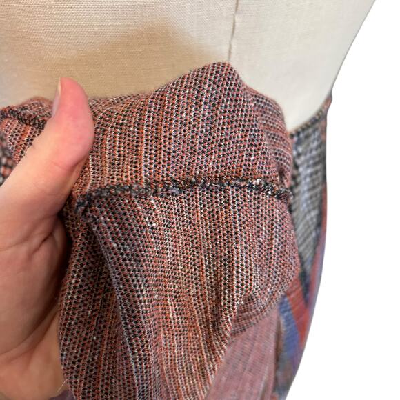 Vintage Orange Blue Chevron A Line Maxi Skirt Women Sz Small 70s Disco Mod Artsy - Picture 12 of 16